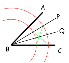Finally you bisect the angle PBC and draw line BQ.